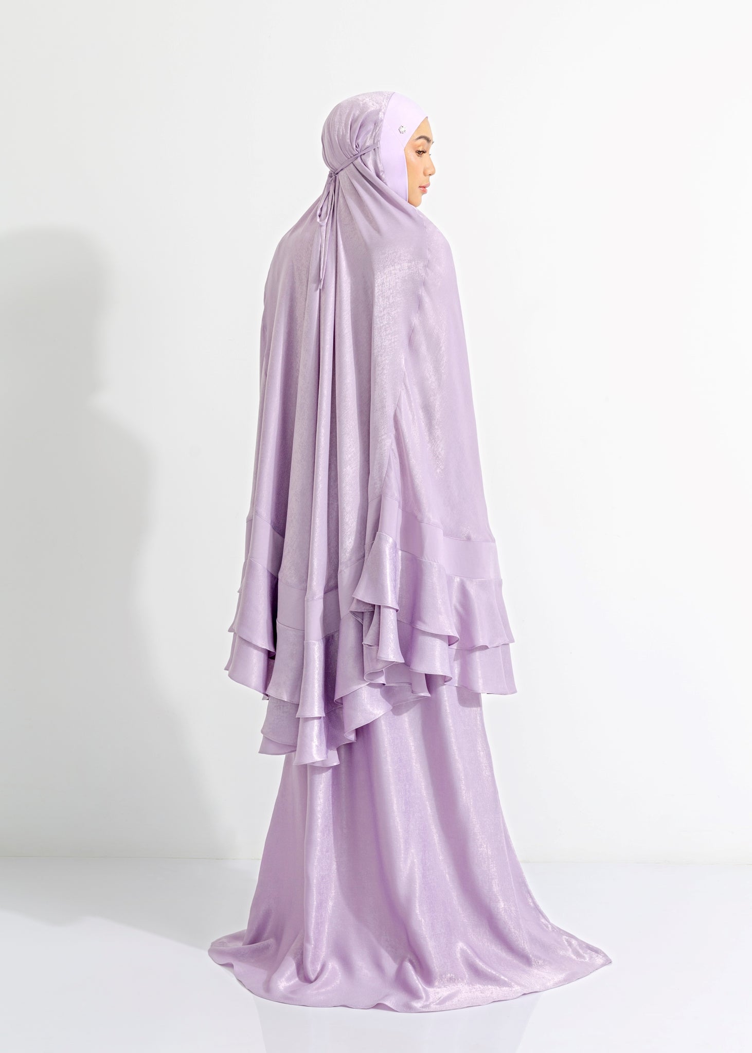 Telekung ARJANA Daisies in Lilac